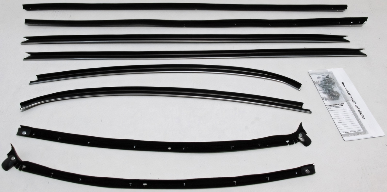 1970-1972 Oldsmobile Cutlass Window Sweeps Felt Kit for 2 Door Fastback - Front, Rear, Left, Right Inner & Outer Area