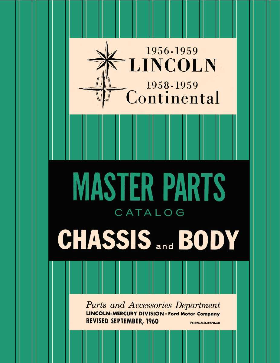 Parts Catalog for 1956-1959 Lincoln
