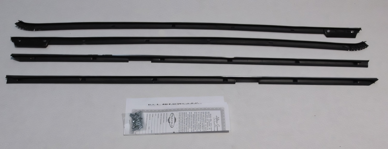 Window Sweeps Felt Kit Belt Line Weatherstrip for Pontiac Bonneville 2 Door Hardtop - Front, Rear, Left & Right Outer Area