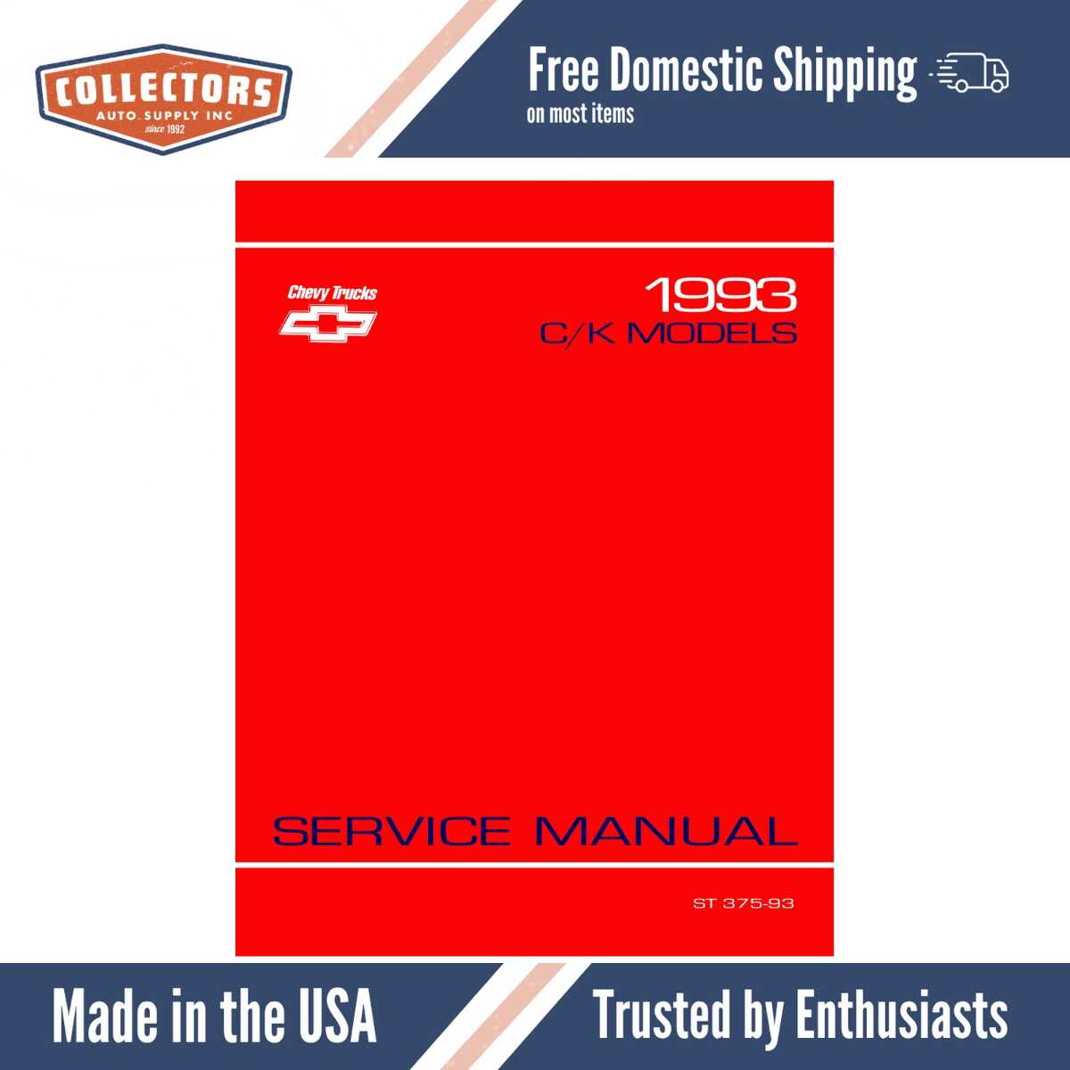 Service Manual for 1993 Chevrolet C-K Truck