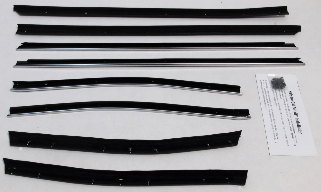 Window Sweeps Felt Kit for Buick Skylark 2 Door Convertible - Front, Rear, Left & Right Inner and Outer Weatherstrip Set