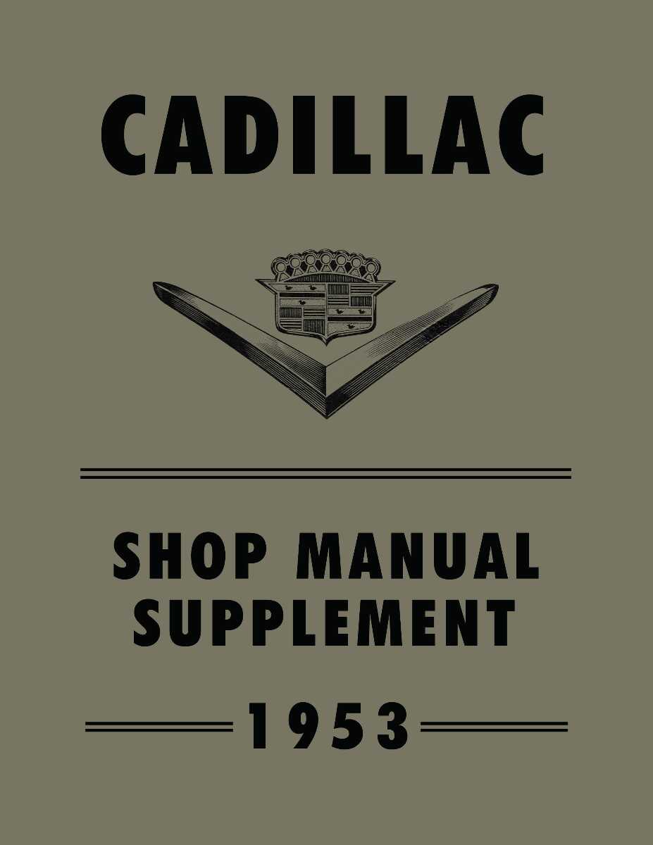 Service Manual for 1953 Cadillac