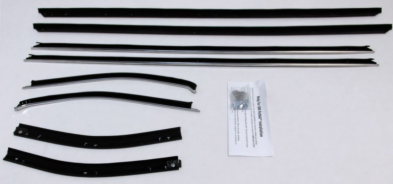 Window Sweeps Felt Kit Weatherstrip for Oldsmobile Cutlass Notchback - Front, Rear, Left, Right Inner & Outer Area - 8 Pieces