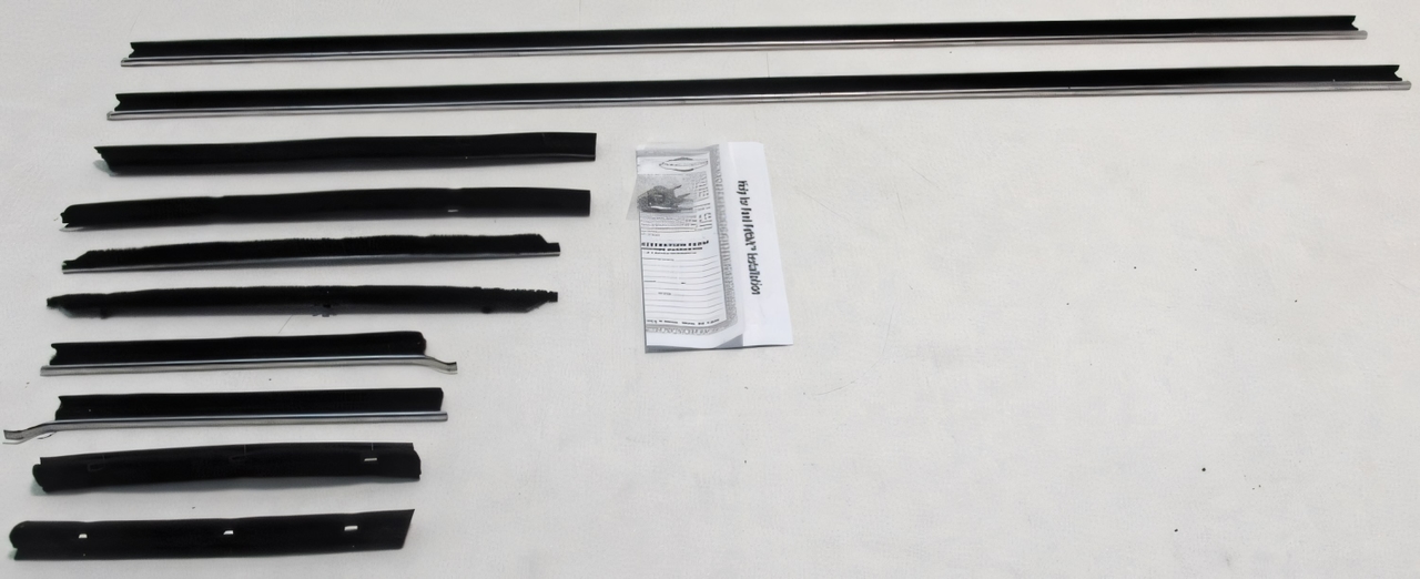 1967-1969 Ford Thunderbird Window Sweeps Felt Kit Weatherstrip - 12 Piece Set for Hardtop Vehicles