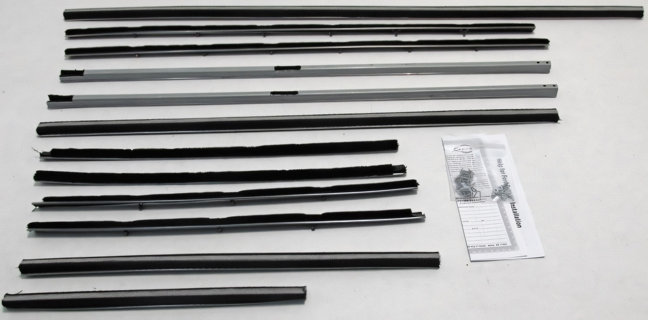 Window Sweeps Felt Kit Belt Line Weatherstrip for 1960 Ford Galaxie Front Rear Left Right Inner Outer - Authentic US-made