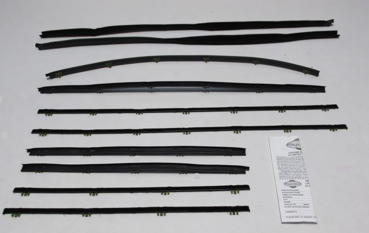 Window Sweeps Felt Kit Belt Line Weatherstrip for 1965 Chevrolet Chevelle Sedan Front Rear Black - Authentic Quality