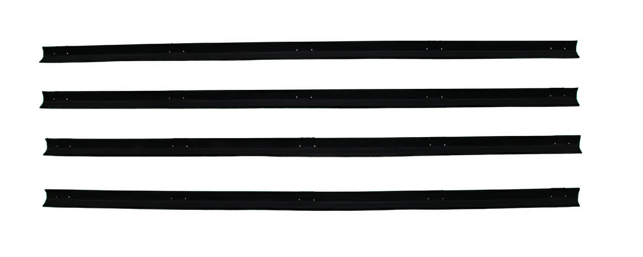 1973-79 Dodge Truck Window Sweeps Felt Kit Weatherstrip Front Left Right 4 pcs Black Inner Outer Authentic USA-made Alt Text