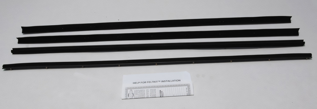 1970-77 Ford Maverick Window Sweeps Felt Kit for 2 Door Sedan - Front Left Right Inner Outer Authentic Belt Line Weatherstrip