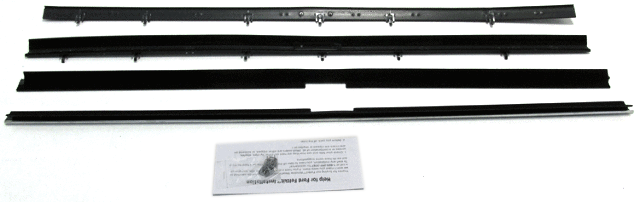Window Sweeps Felt Kit for Lincoln Mark VII 1984-1990 Sedan Replacement - Front, Left, Right Inner & Outer Weatherstrip Set