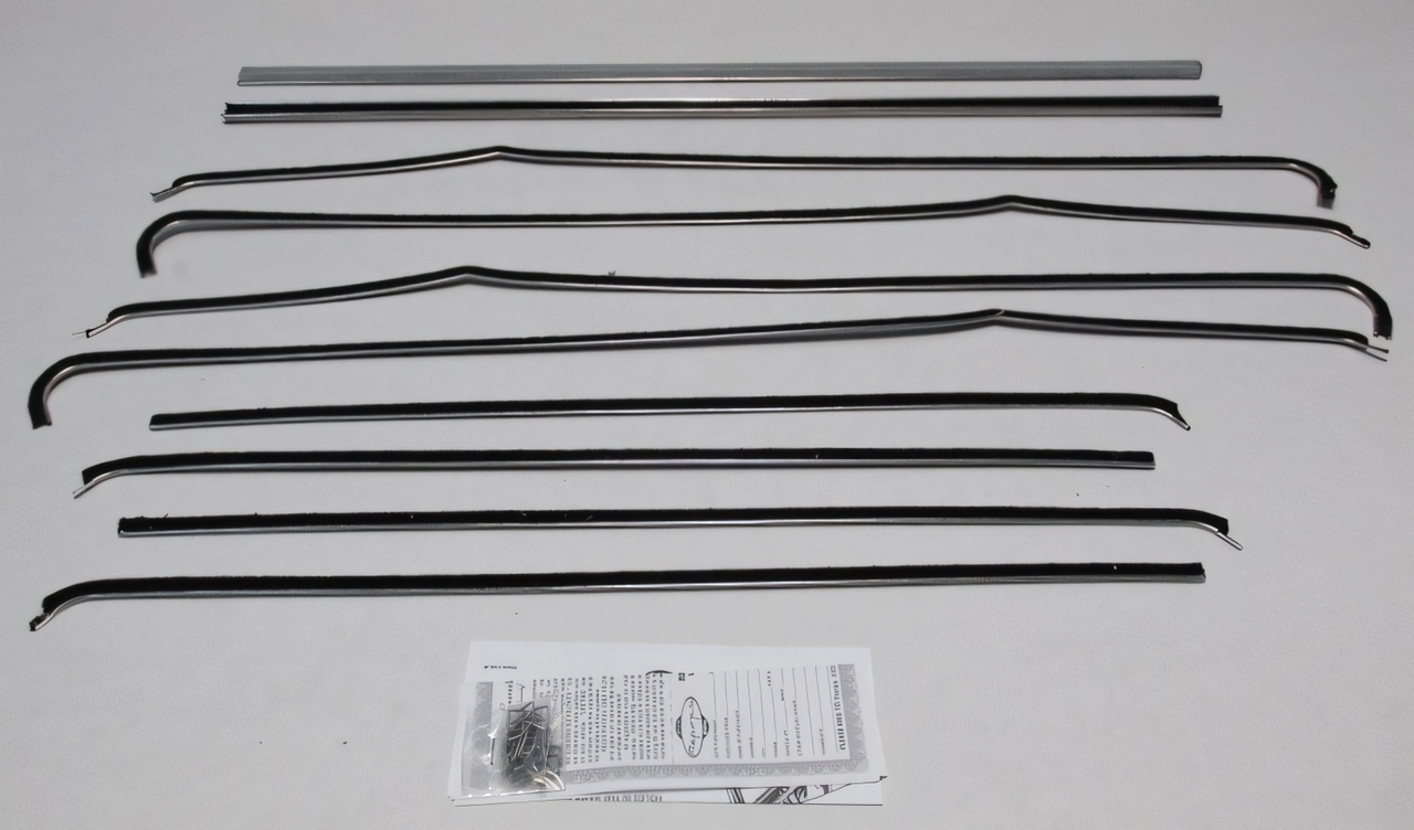 Window Sweeps Felt Kit for Chevrolet Bel Air 2 Door Sedan - USA Made, Front & Rear Weatherstrip Set