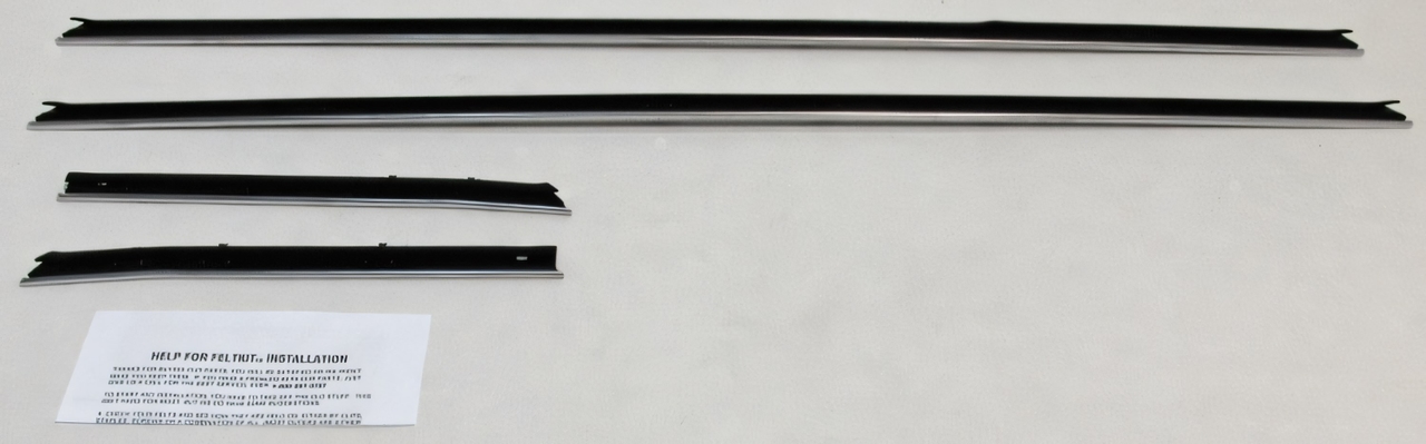1968-69 Camaro Window Sweeps Felt Kit Outer 4Pc Replacement Weatherstrip Set - Chevrolet Car Part Image