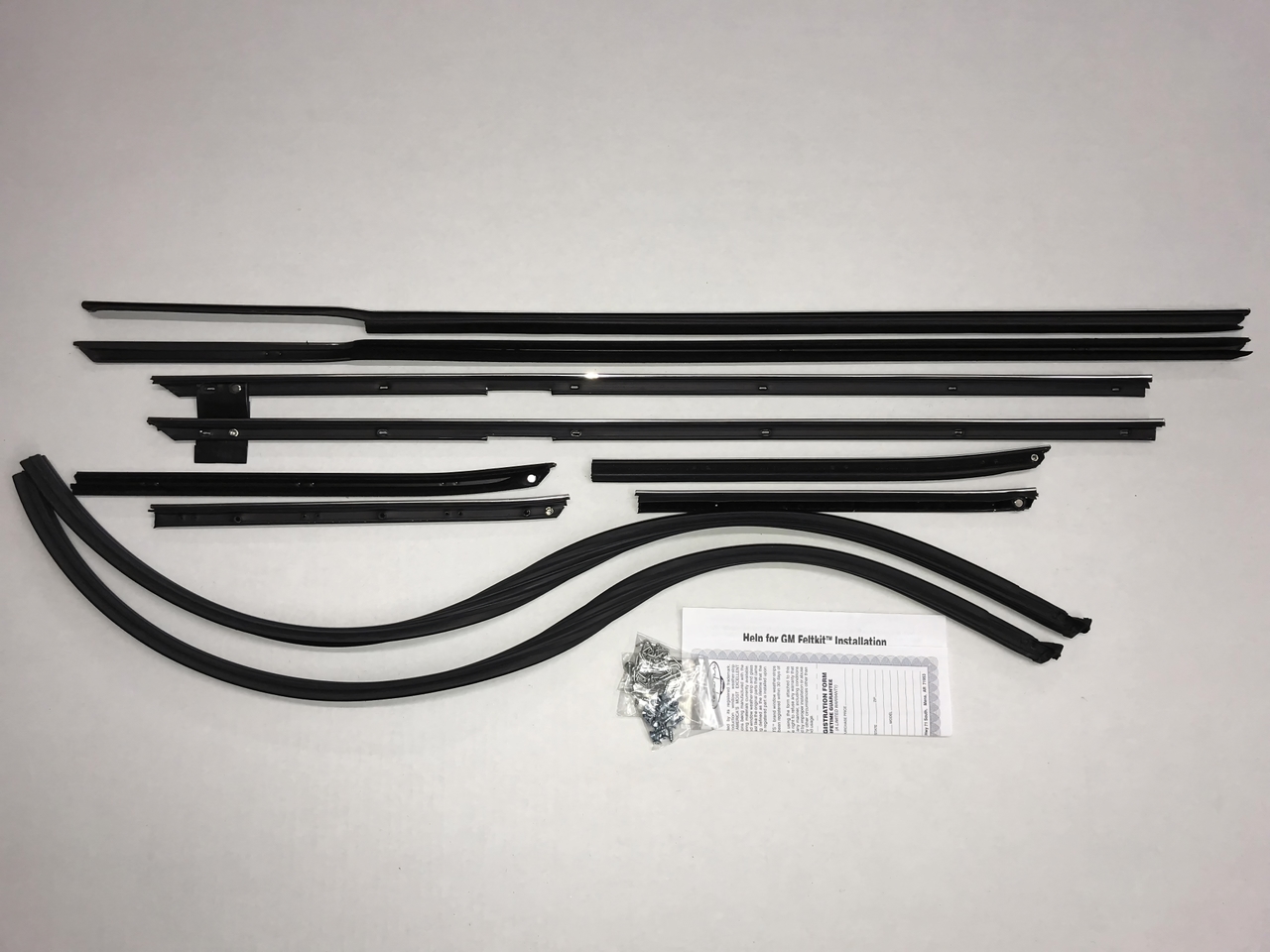 Window Sweeps Felt Kit Belt Line Weatherstrip for Chevrolet Impala 1965 Hardtop - Authentic Set of 10 Pieces