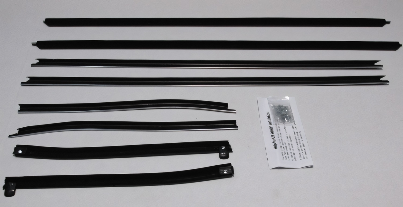 Window Sweeps Felt Kit for Pontiac GTO Lemans Convertible - Front, Rear, Left, Right Weatherstrip Set
