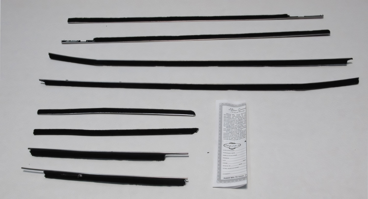 Window Sweeps Felt Kit for 1958-60 Ford Thunderbird, Front Rear Black Weatherstrip - Authentic Seal to Quiet Rattling