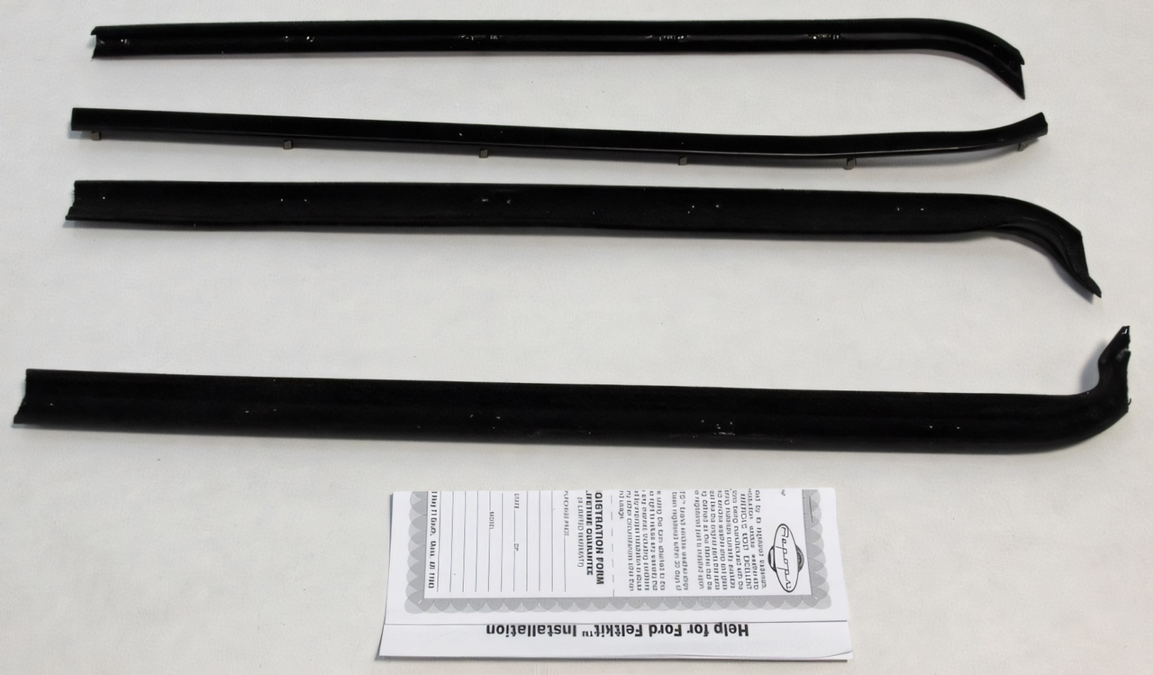 1973-79 Ford Truck Window Sweeps Felt Kit for Inner/Outer Side, 4 Pieces - Belt Line Weatherstrip Replacement