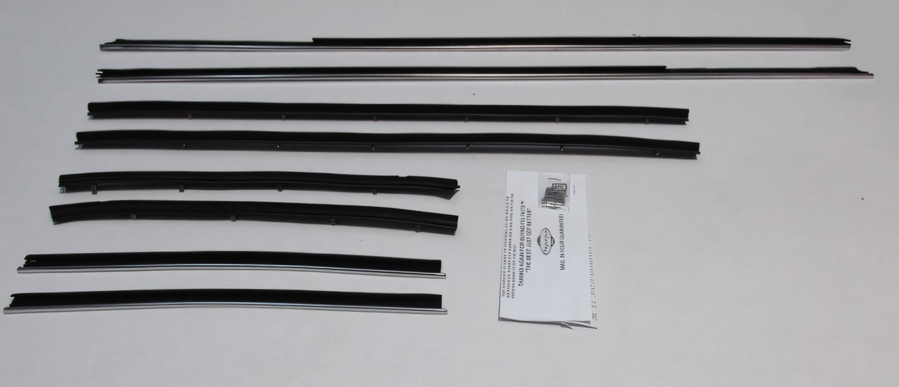 Window Sweeps Felt Kit Belt Line Weatherstrip for 1970.5 Ford Falcon Maverick Sedan - Authentic 8 Piece Set Made in USA