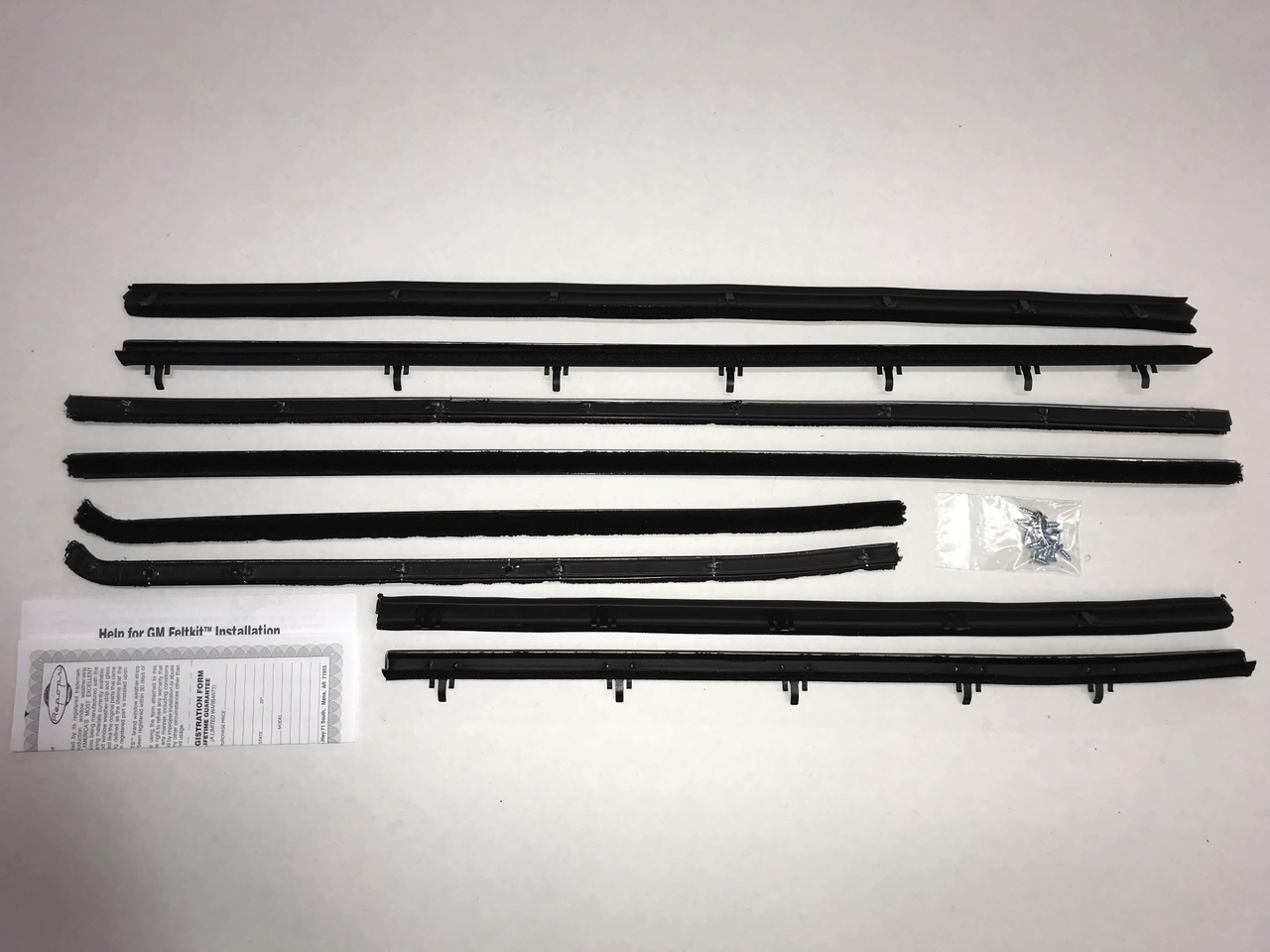 1966-67 Buick Skylark Window Sweeps Felt Kit Belt Line Weatherstrip for 2 Door Hardtop - OEM USA Made