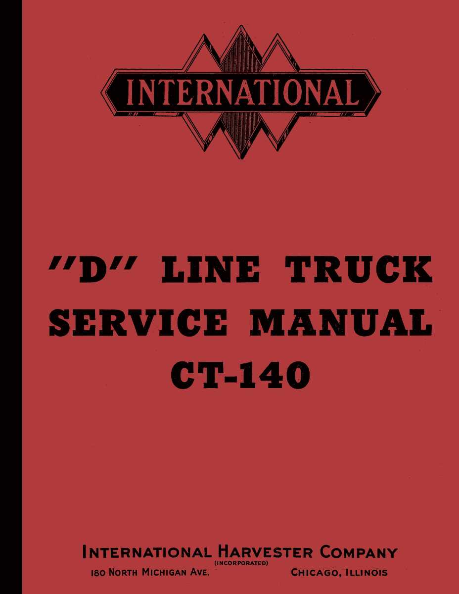 Service Manual for 1937-1940 International D Series Truck