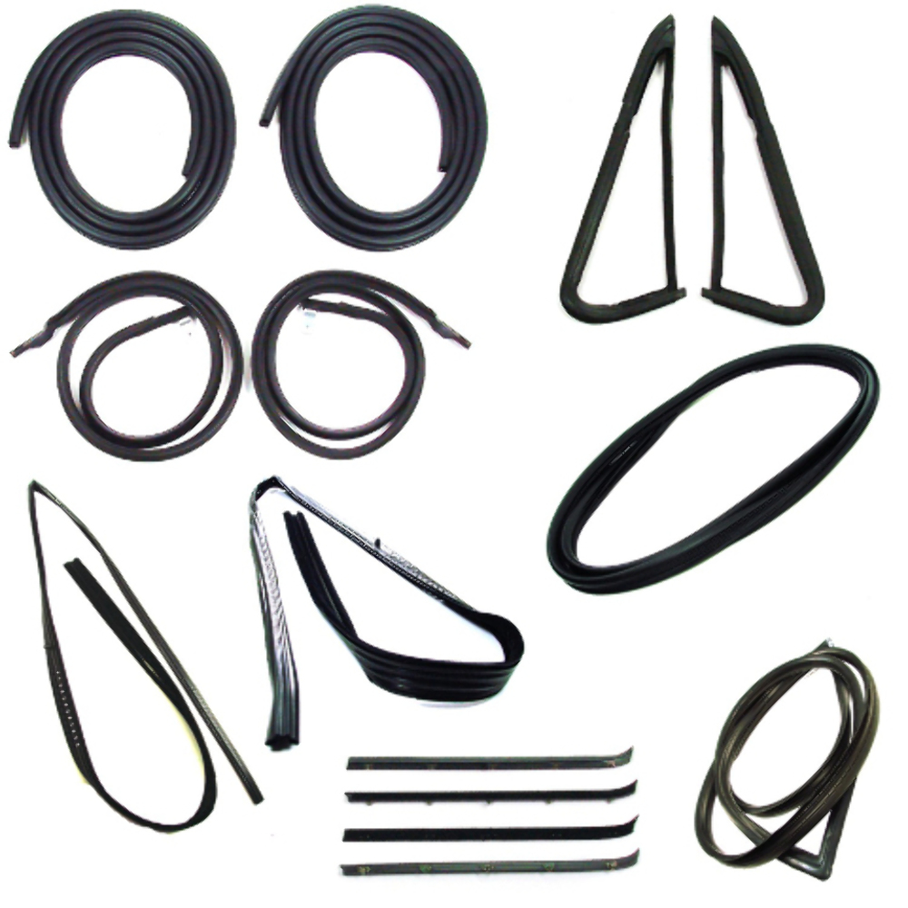 Door Seal Window Sweeps Channel Kit for 1985-1987 Chevrolet C10, C20, C30 - Front & Rear, Left & Right - Made in USA