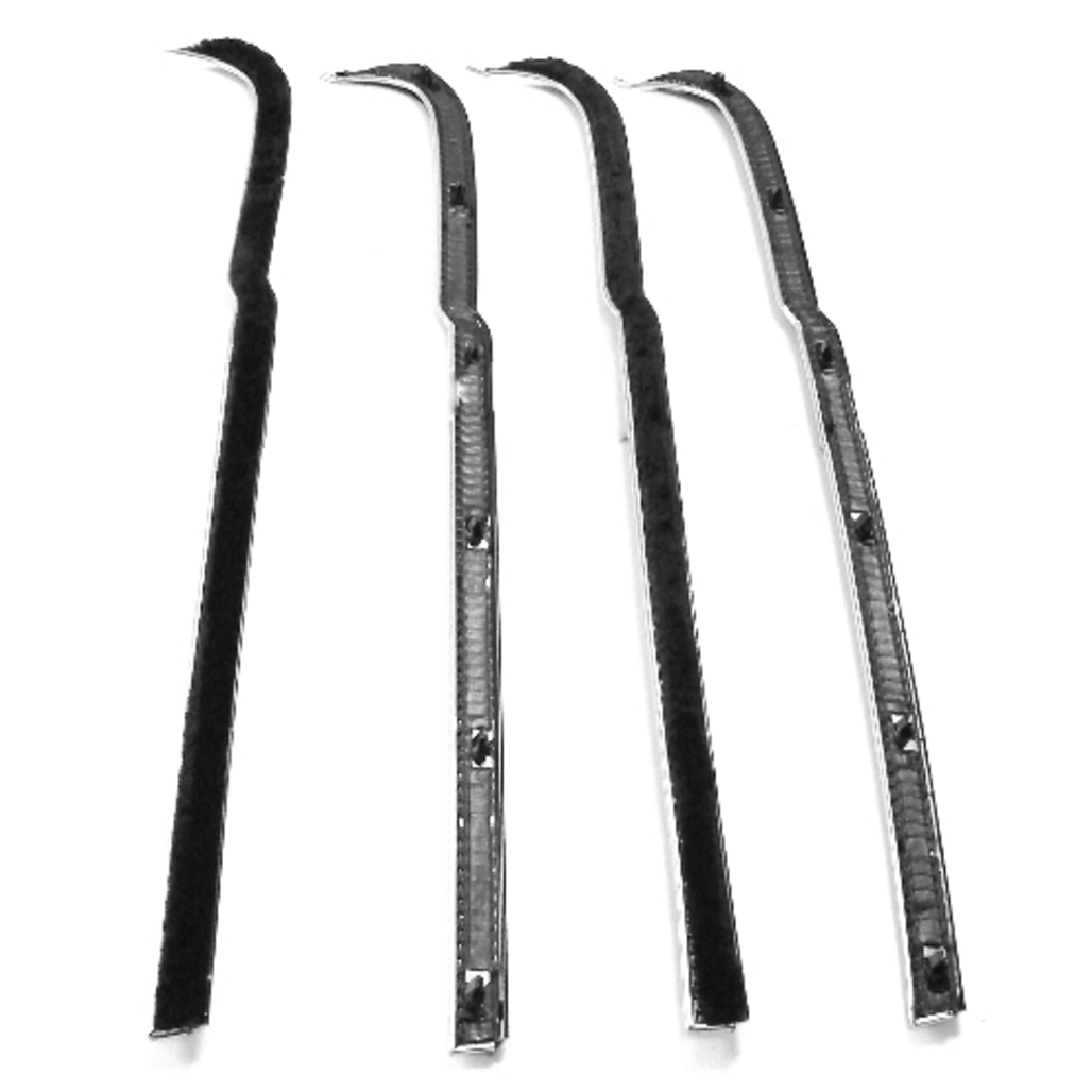 Window Sweeps Felt Kit Chrome Left and Right Hand 4pc. for Ford F-Series - High Quality Weatherstrip Seal Replacement