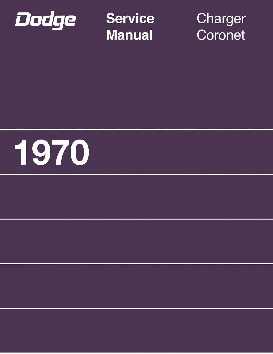 Service Manual for 1970 Dodge Charger, Coronet