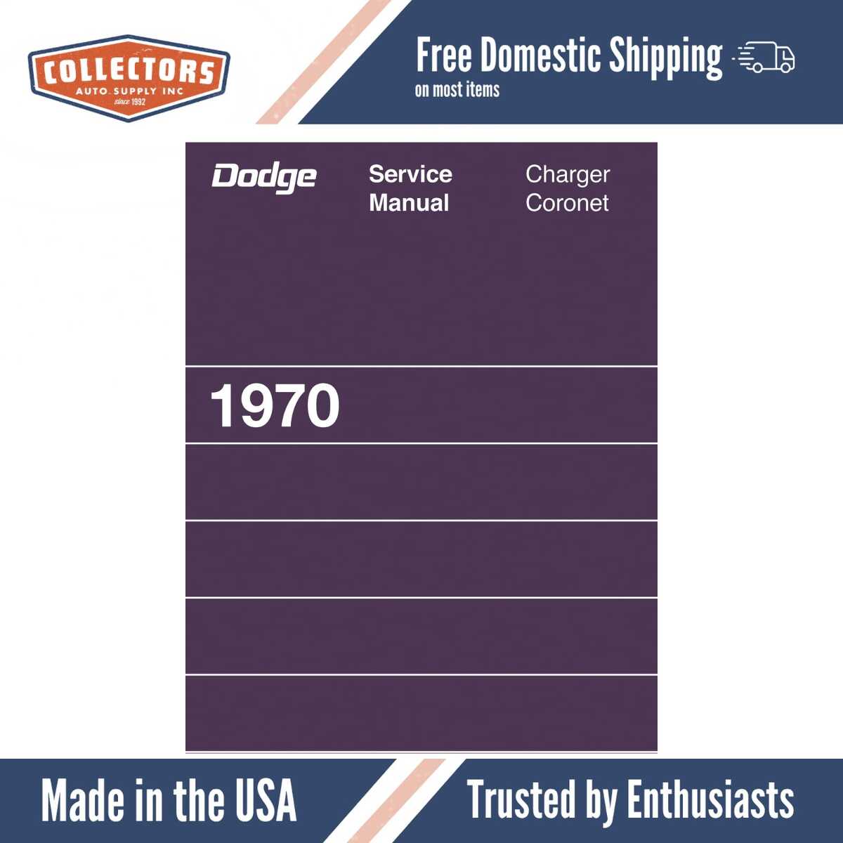 Service Manual for 1970 Dodge Charger, Coronet