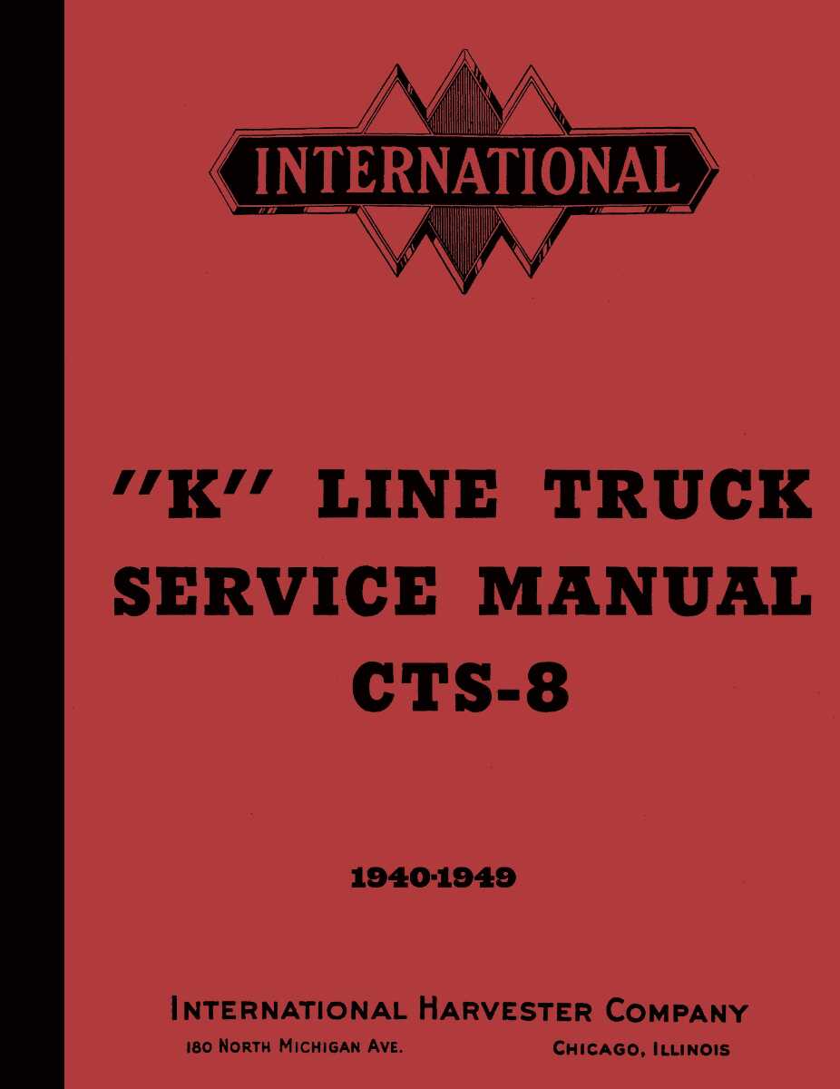 Service Manual for 1940-1949 International K and KB Truck