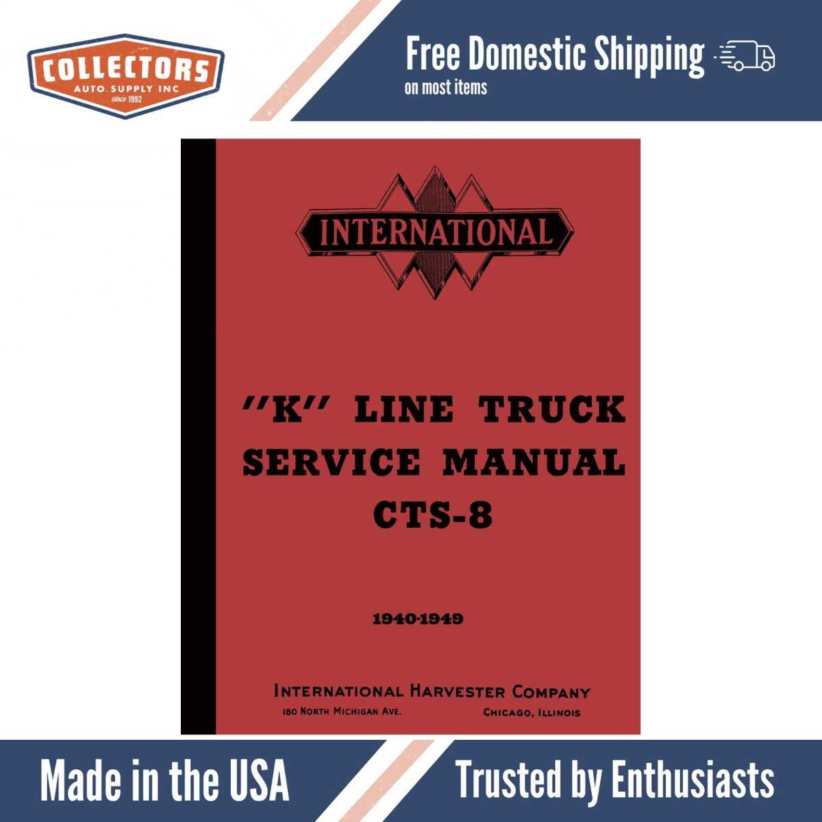 Service Manual for 1940-1949 International K and KB Truck
