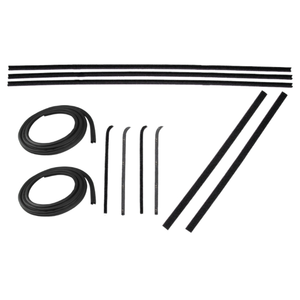 Door Seal Window Sweeps Channel Kit for GMC, Chevrolet Vehicles 1960-1963 - Left & Right Front Doors - 11 Pcs - Made in USA