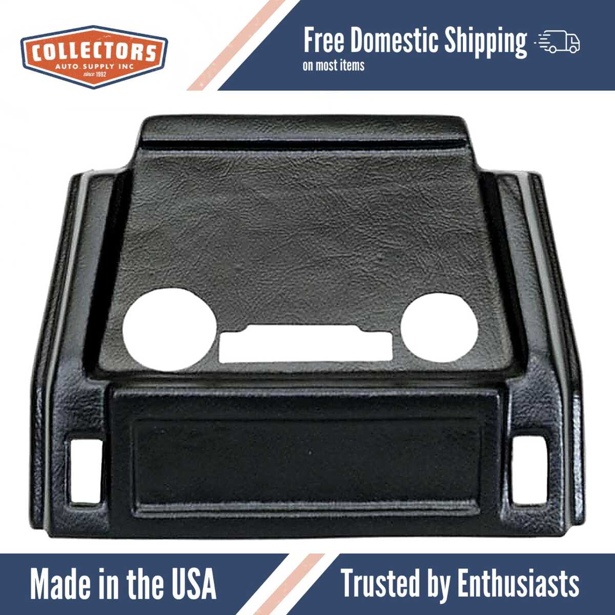 Center Console Cap Cover Skin Overlay Black for 1980-1982 Fiat Spider 124