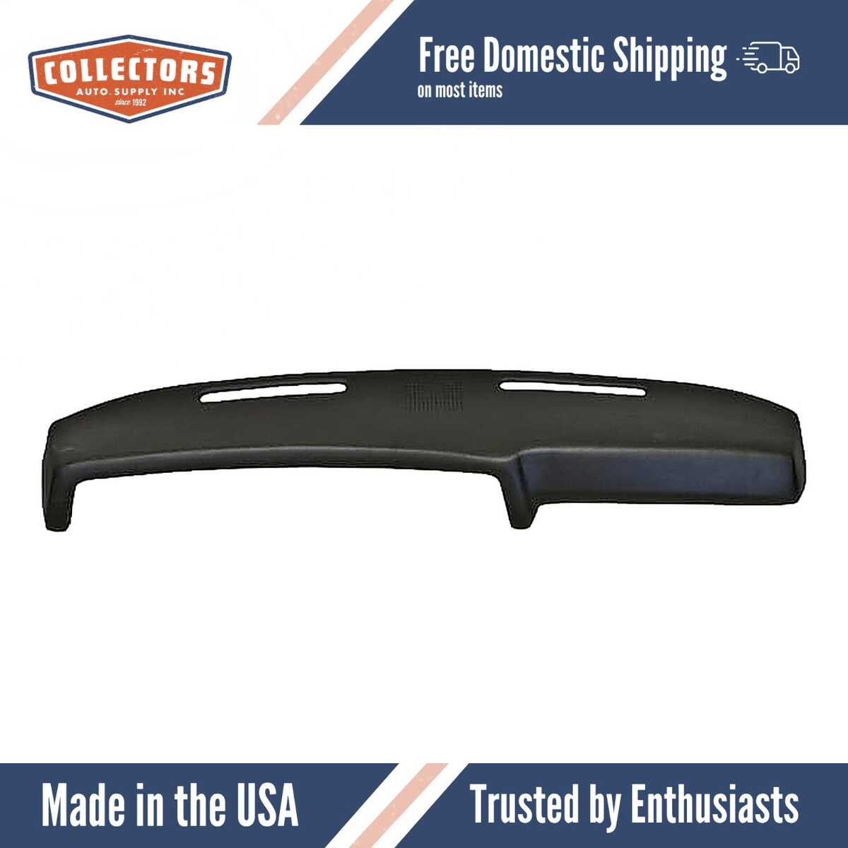 Dashboard Cap Cover Skin Overlay Black for 1970-1972 Chevrolet Multiple Models With Center Speaker