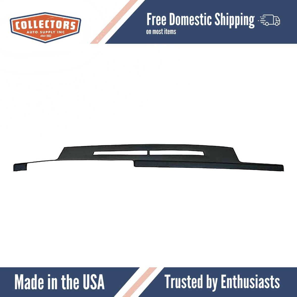 Dashboard Cap Cover Skin Overlay Black for 1988-1994 Chevrolet Multiple Models