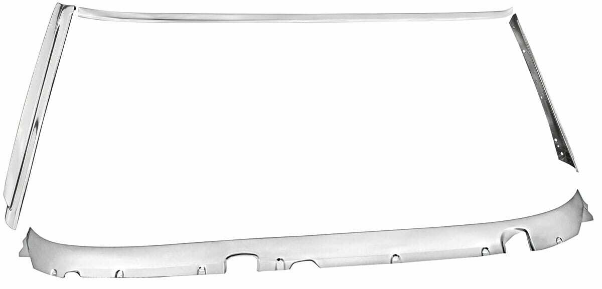 Windshield Reveal Moldings for 1968-70 Buick Pontiac A-Body Convert 4pc w/Lower