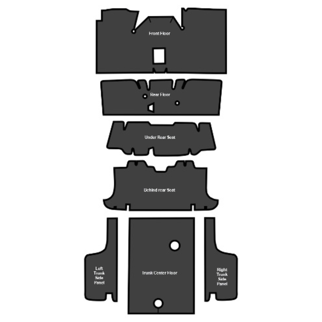 Sound Deadener for 1969-1970 Mercury Cougar Convertible EVA Complete 7Pc