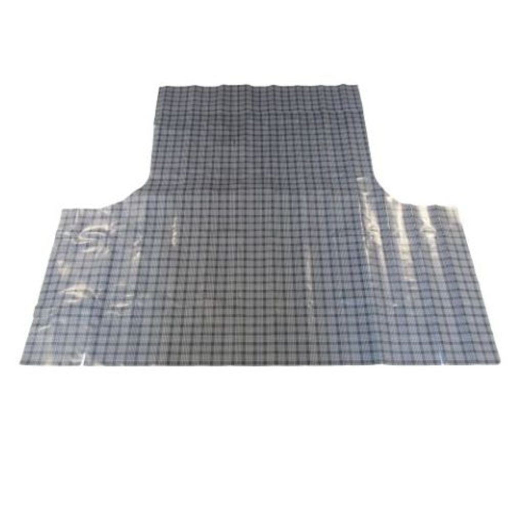 Trunk Floor Mat Cover for 1966 Dodge Monaco and Polara Hardtop, Gray Herringbone Vinyl, US-made, OEM Quality.
