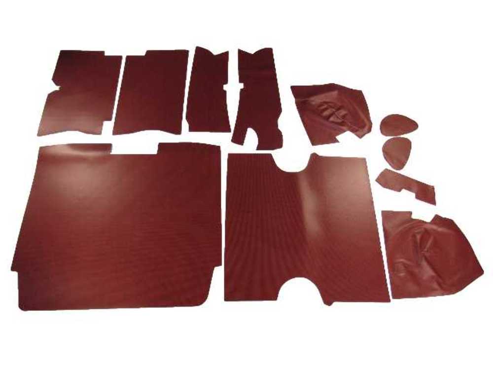 Trunk Floor Mat Cover for 1959 Cadillac Coupe DeVille, Waffle Gray Rubber, 11pc Kit, US-Made OEM Style