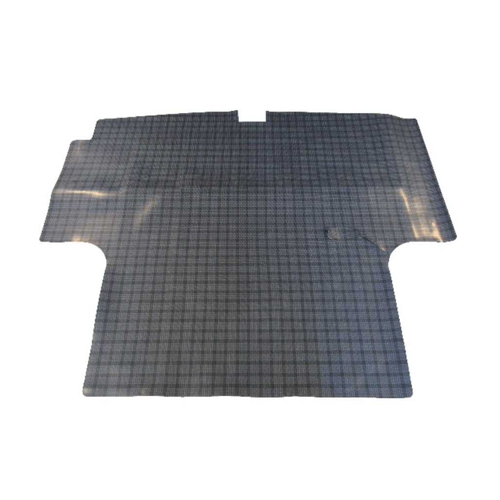 Trunk Floor Mat Cover for 74-76 Dodge Dart Hardtop, Gray Herringbone Rubber Material, Made in USA.
