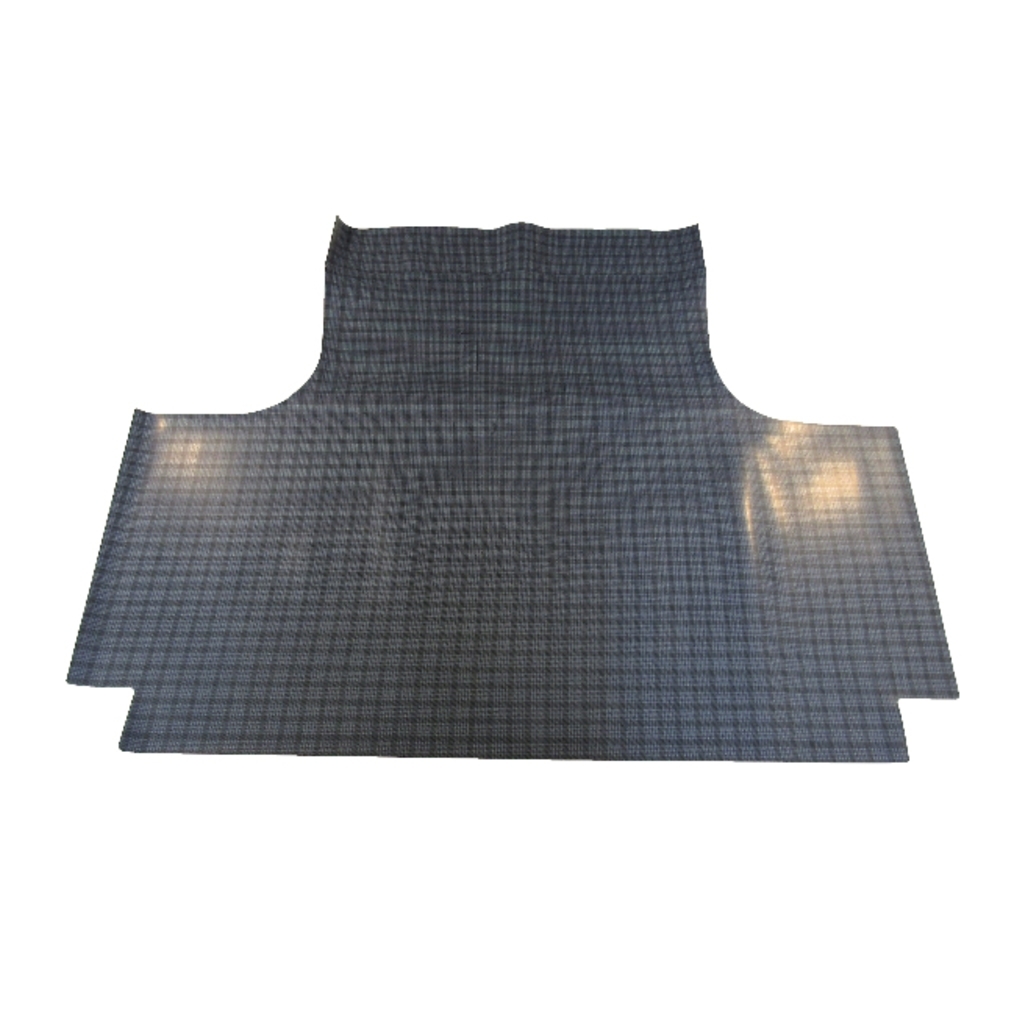 Trunk Floor Mat Cover for 1967 Plymouth Fury III Hardtop, Gray Herringbone Rubber, US-made, OEM Quality, Front Area Cover.