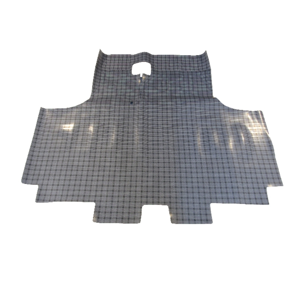 Trunk Floor Mat Cover for 1969 Plymouth Fury Hardtop, Gray Herringbone Rubber Material, Front Area Protection.