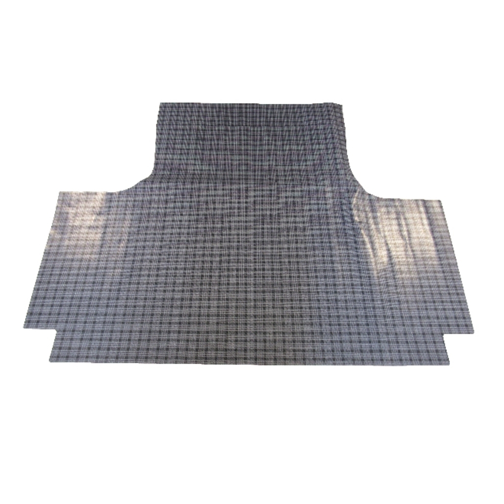 Trunk Floor Mat Cover for 1967 Plymouth Fury III Hardtop, Gray Herringbone Vinyl, US-Made, OEM Quality.