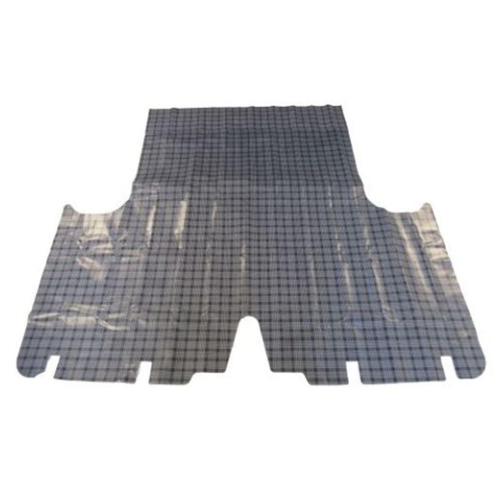 Trunk Floor Mat Cover for 1964-1965 Plymouth Belvedere & Satellite Convertible, Gray Herringbone Vinyl, US-made OEM replica.