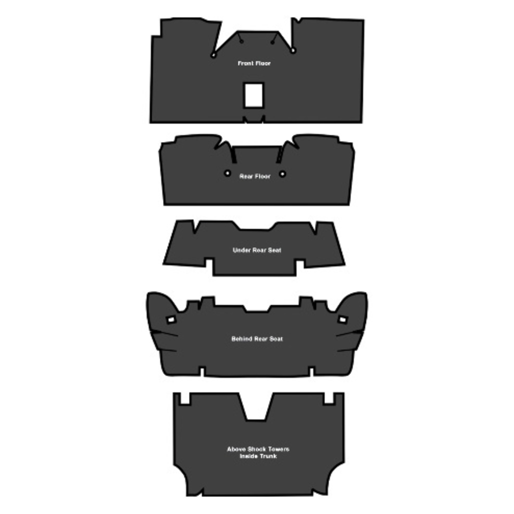 Sound Deadener for 1971-1973 Mercury Cougar Coupe EVA Complete 5Pc