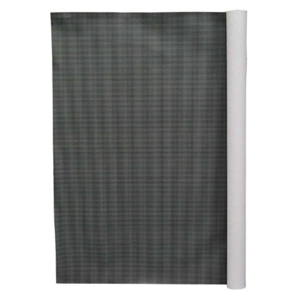 Trunk mat sheet in black & gray small plaid fleece, precision-cut for perfect fit, easy to install, durable for classic cars.