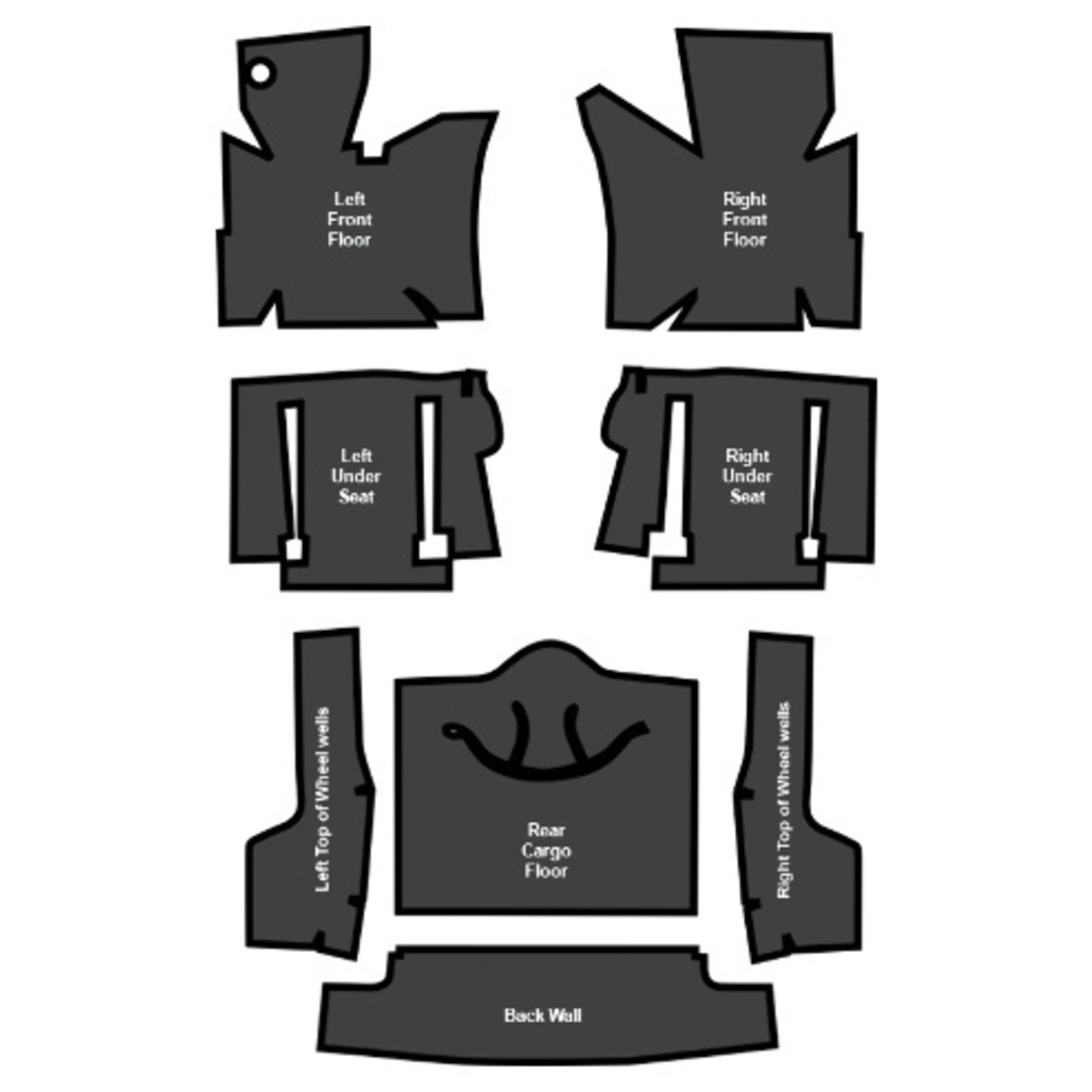 Sound Deadener for 63-67 Chevrolet Corvette Roadster Die Cut Mastic with Pad 8Pc