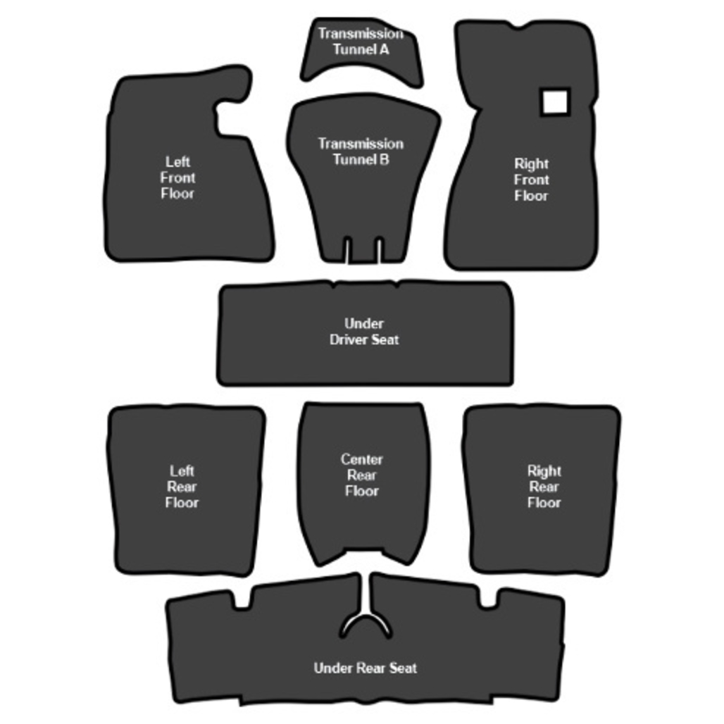 Sound Deadener for 1965-1968 Pontiac Grand Prix Die Cut EVA Complete 9Pc