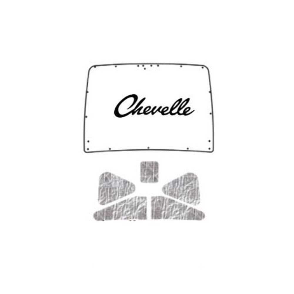 1971-74 Dodge Charger AcoustiHood Trunk Cover Kit with MB-055 Charger R/T with HeatShield Insulation Panels.