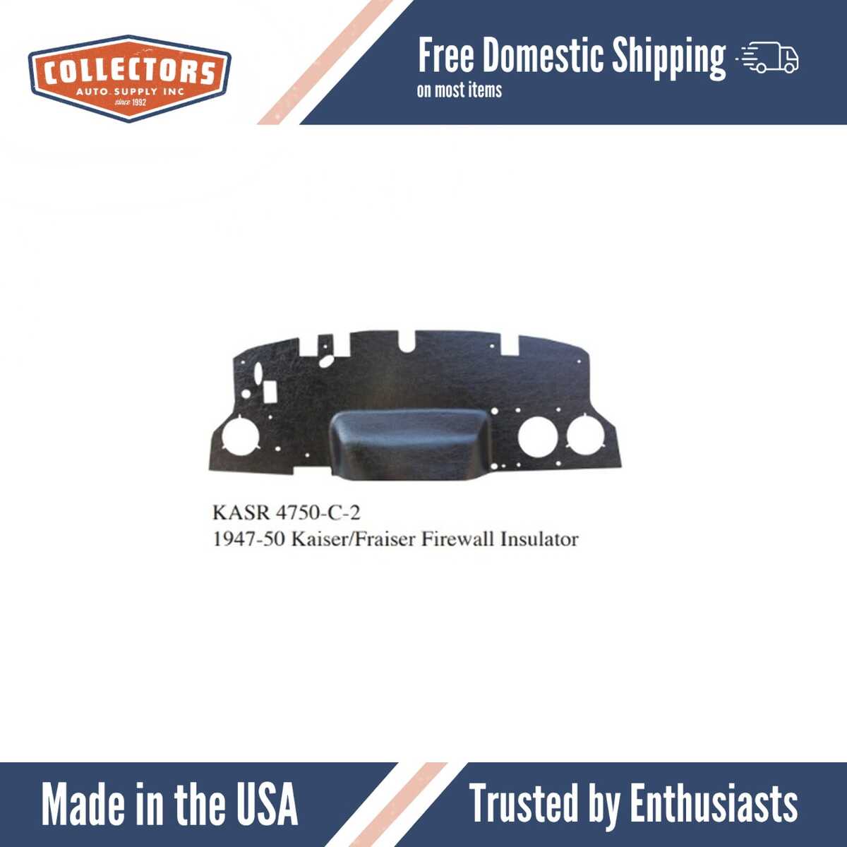 1947-50 Kaiser/Fraiser Firewall Insulator Style 2