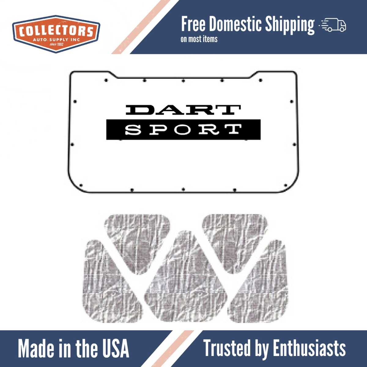 1973-76 Dodge Dart AcoustiHood Cover Kit with MB-020 Dart Sport with HeatShield Insulation Panels.