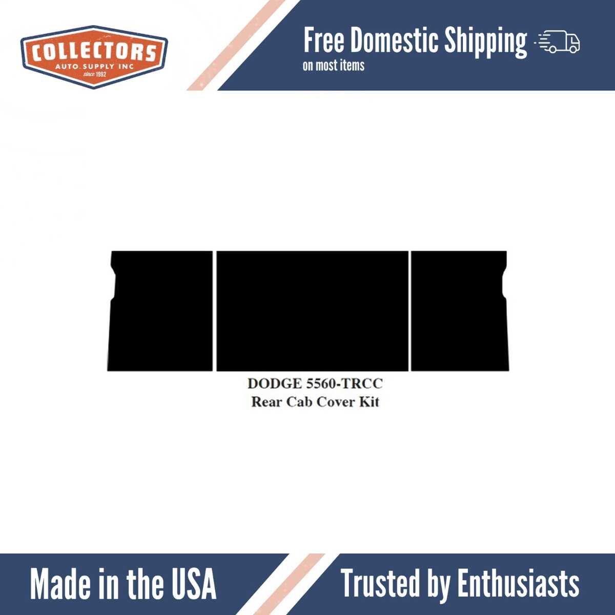 1955-1960 Dodge Truck Rear Cab Cover (ABS Plastic)..- w/ Binding Tape