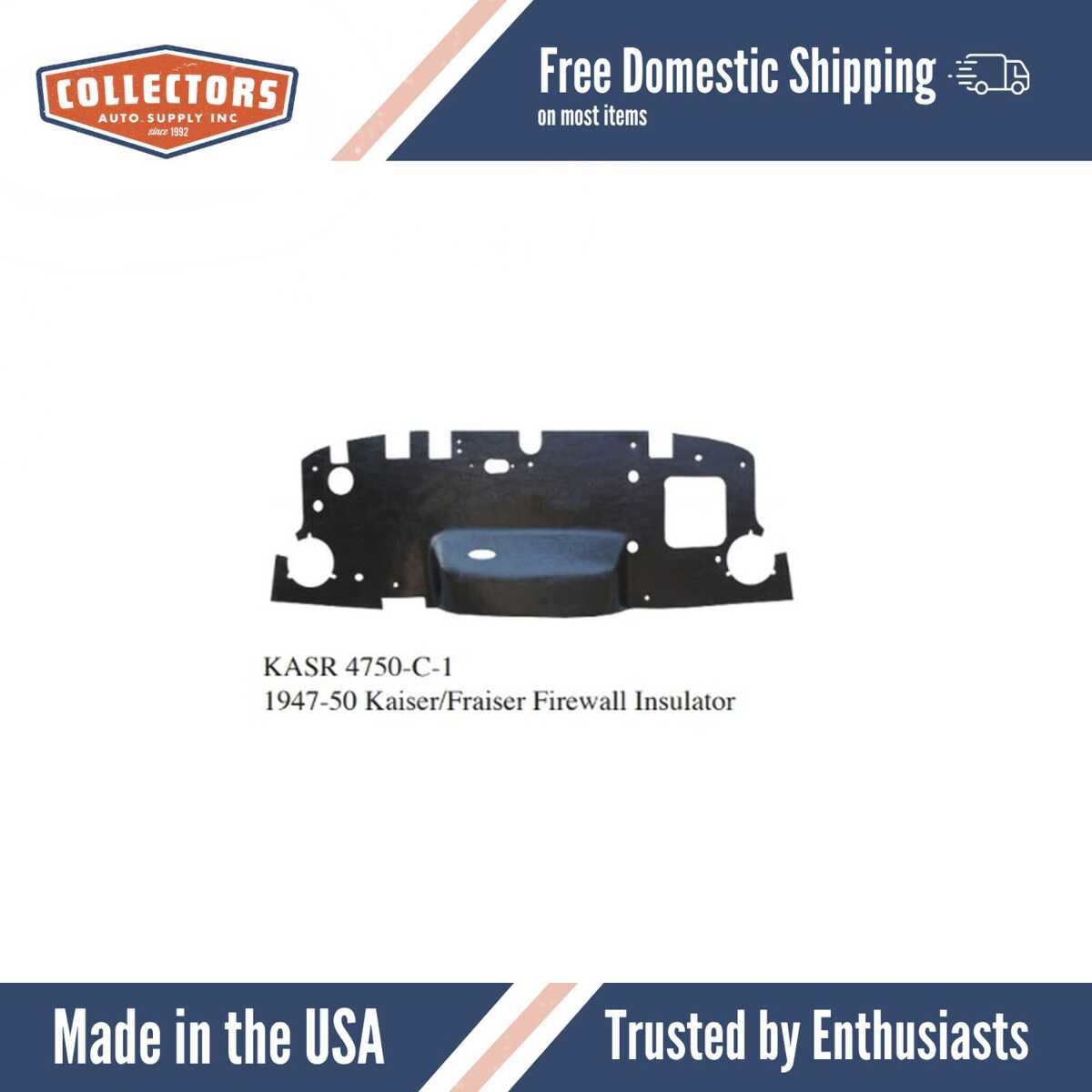 1947-50 Kaiser/Fraiser Firewall Insulator Style 1